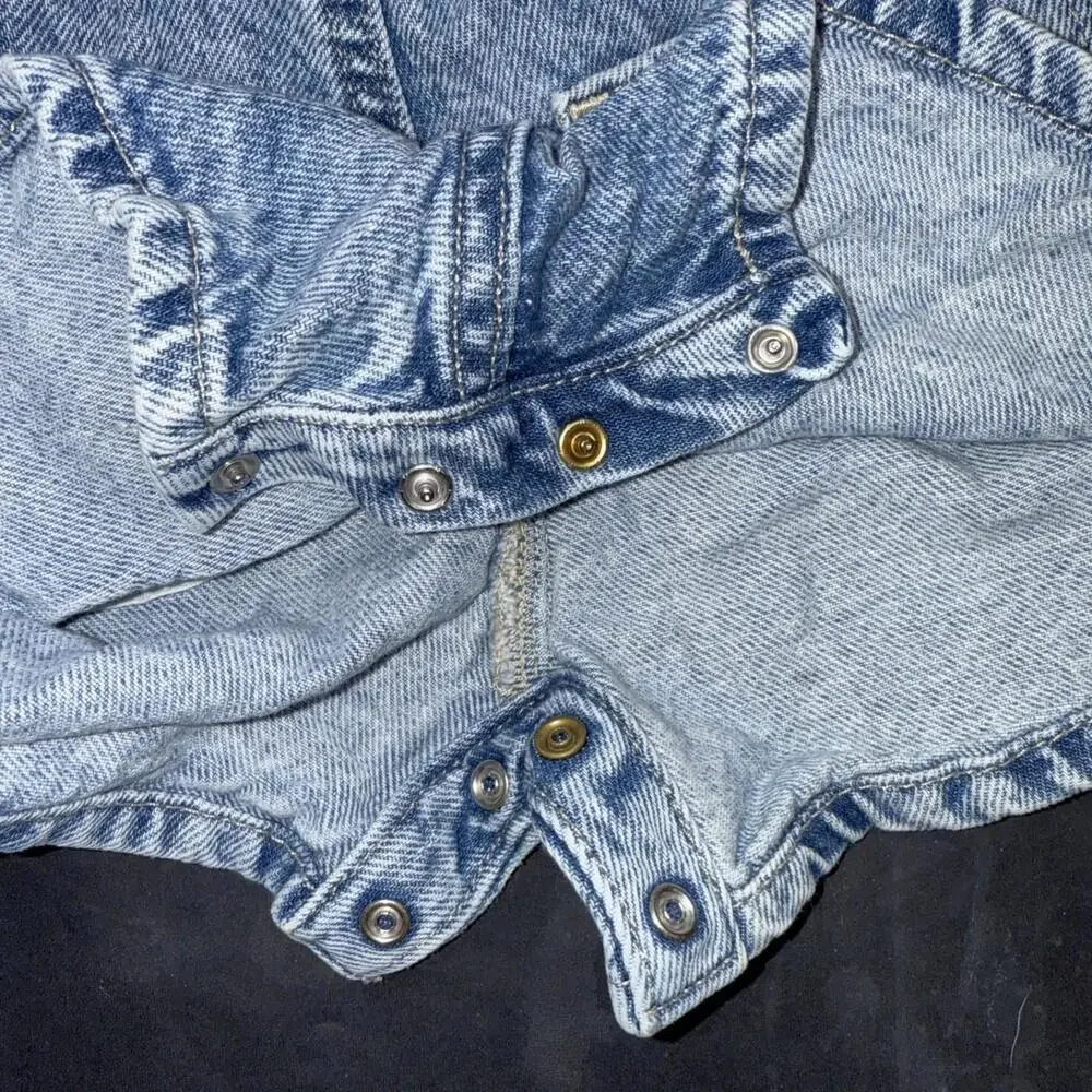 Baby Gap Vintage Wash Denim Ruffled Shortalls Short‎ Overalls Farm Toddler Girl